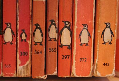 Penguin orange book spines